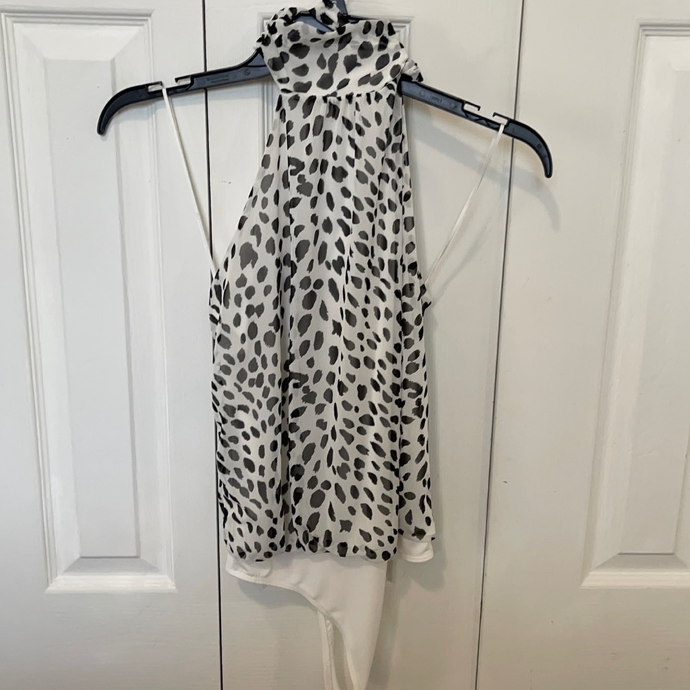 Animal print halter body suit